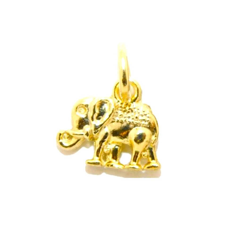 14K Elephant Small Yellow Gold Pendant Charm